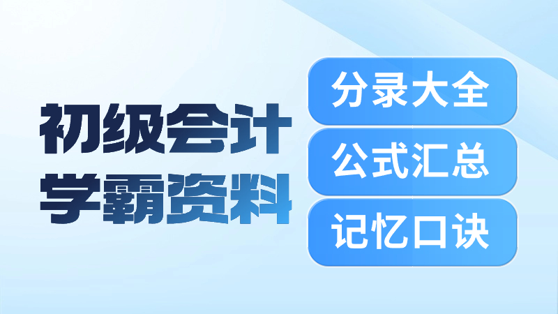 初级会计学霸资料