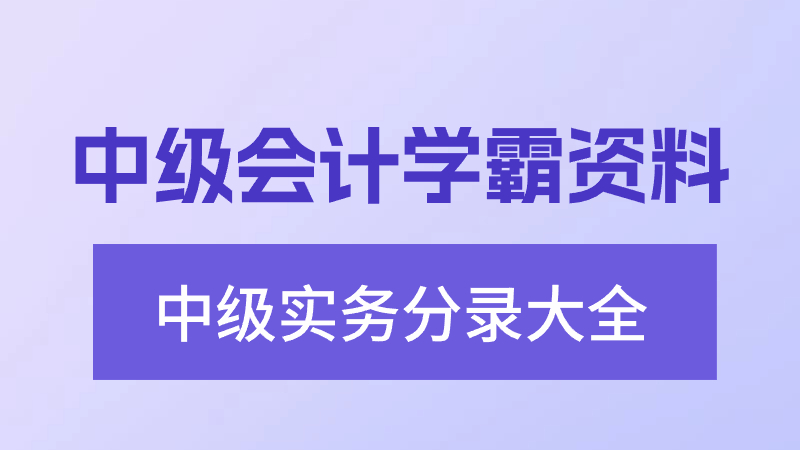 中级会计学霸资料《中级会计实务》